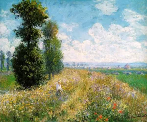 Meadow with Poplars also known as Poplars near Argenteuil Oil painting by Claude Monet