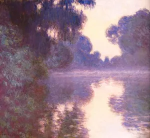 Misty Morning on the Seine Blue by Claude Monet Oil Painting