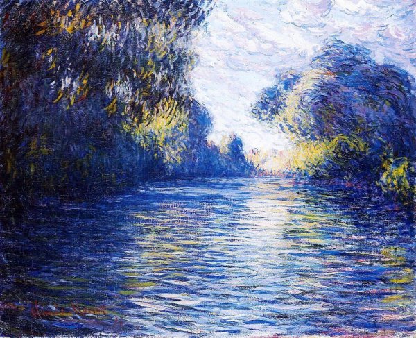 Main Product Photo of Morning on the Seine 2 Painting by Claude Monet