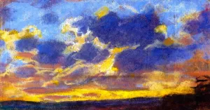 Nightfall painting by Claude Monet