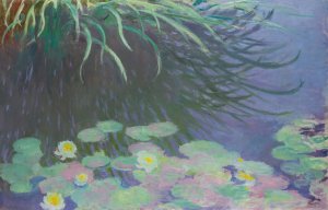 Nympheas Avec Reflets De Hautes Herbes by Claude Monet Oil Painting