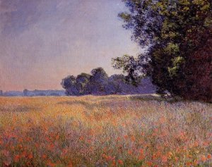 Oat and Poppy Field, Giverny by Claude Monet Oil Painting