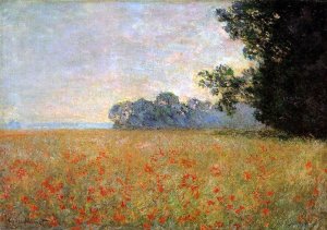 Oat and Poppy Field by Claude Monet Oil Painting