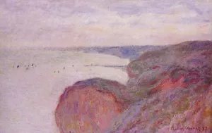 On the Cliff Near Dieppe, Overcast Skies by Claude Monet - Oil Painting Reproduction