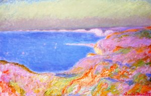 On the Cliffs Near Dieppe, Sunset Oil painting by Claude Monet