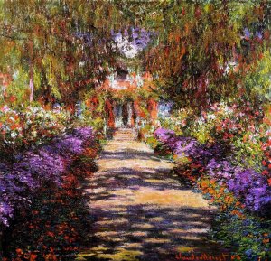 Pathway in Monet's Garden at Giverny Oil painting by Claude Monet