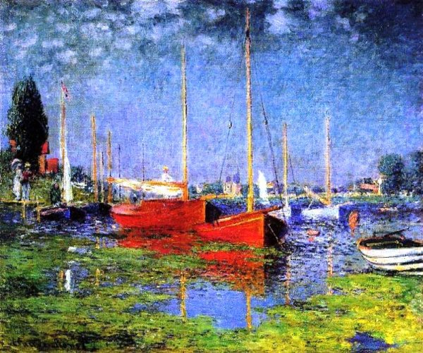 Main Product Photo of Pleasure Boats at Argenteuil Painting by Claude Monet