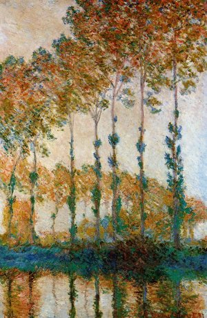 Poplars on the Banks of the River Epte in Autumn by Claude Monet Oil Painting