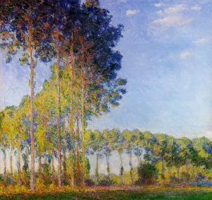 Poplars on the Banks of the River Epte, Seen from the Marsh by Claude Monet - Oil Painting Reproduction