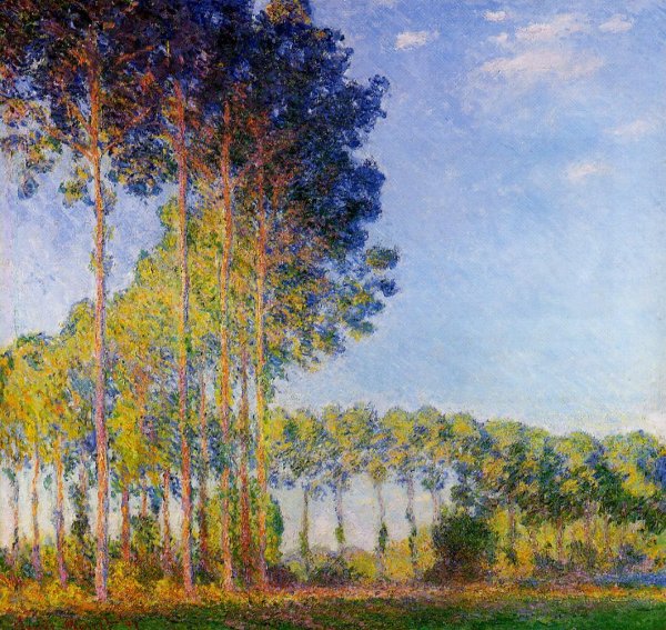 Poplars on the Banks of the River Epte, Seen from the Marsh by Claude Monet - Hand-Painted Oil Painting Reproduction