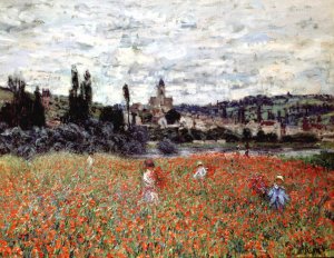 Poppies Near Vetheuil by Claude Monet Oil Painting