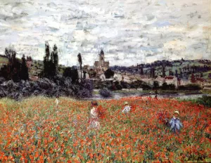 Poppies Near Vetheuil by Claude Monet - Oil Painting Reproduction