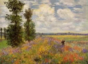 Poppy Field, Argenteuil Oil painting by Claude Monet
