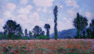 Poppy Field, Giverny by Claude Monet Oil Painting