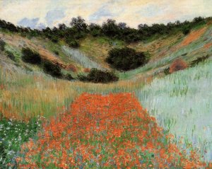 Poppy Field in a Hollow near Giverny by Claude Monet Oil Painting