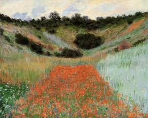 Poppy Field in a Hollow near Giverny by Claude Monet - Oil Painting Reproduction