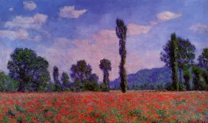 Poppy Field in Giverny by Claude Monet - Oil Painting Reproduction