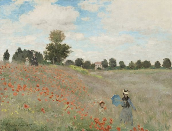 Poppy Field  by Claude Monet - Hand-Painted Oil Painting Reproduction