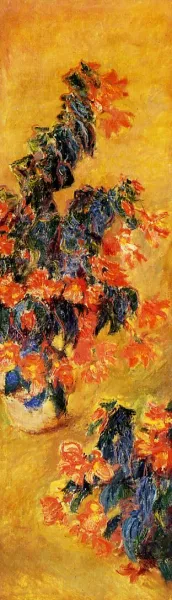 Red Azalias in a Pot by Claude Monet - Oil Painting Reproduction