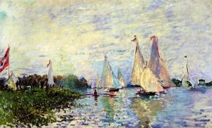 Regatta at Argenteuil Oil painting by Claude Monet