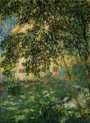 Relaxing in the Garden, Argenteuil Oil painting by Claude Monet