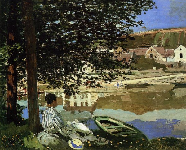 River Scene at Bennecourt by Claude Monet - Hand-Painted Oil Painting Reproduction