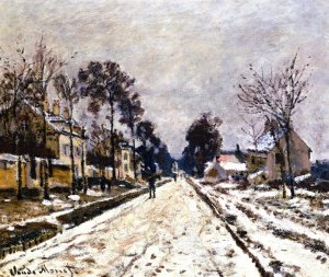Road at Louveciennes, Snow Effect
