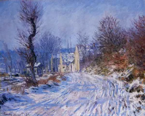 Road to Giverny in Winter by Claude Monet - Oil Painting Reproduction