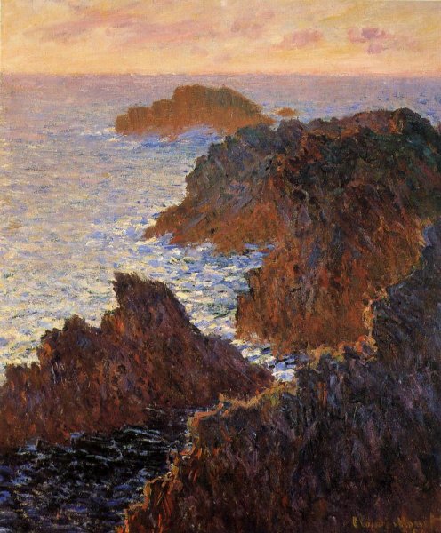 Rocks at Belle-Ile, Port-Domois by Claude Monet - Hand-Painted Oil Painting Reproduction