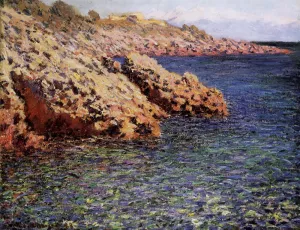 Rocks on the Mediterranean Coast (also known as Cam d'Antibes) by Claude Monet - Oil Painting Reproduction