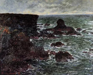 Rocky Coast and the Lion Rock, Belle-Ile by Claude Monet Oil Painting