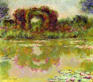 Rose Arches at Giverny also known as The Floral Arch Oil painting by Claude Monet