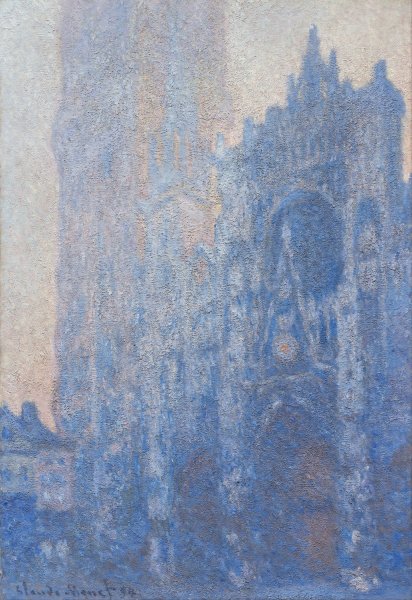 Rouen Cathedral Facade and Tour d'Albane  by Claude Monet - Hand-Painted Oil Painting Reproduction