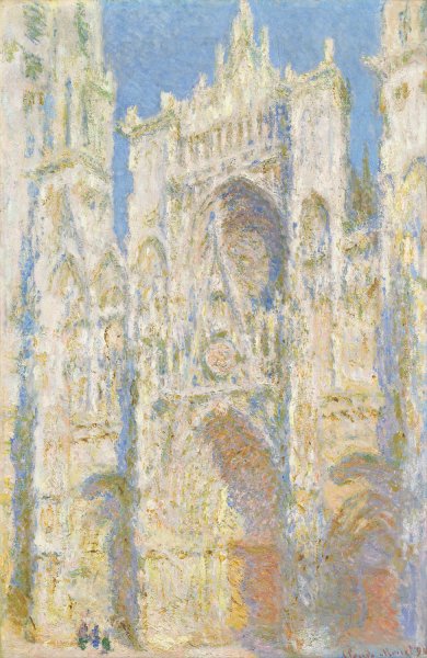 Rouen Cathedral, West Facade, Sunlight  by Claude Monet - Hand-Painted Oil Painting Reproduction