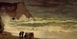 Rough Sea at Etretat by Claude Monet Oil Painting