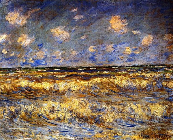 Main Product Photo of Rough Sea Painting by Claude Monet