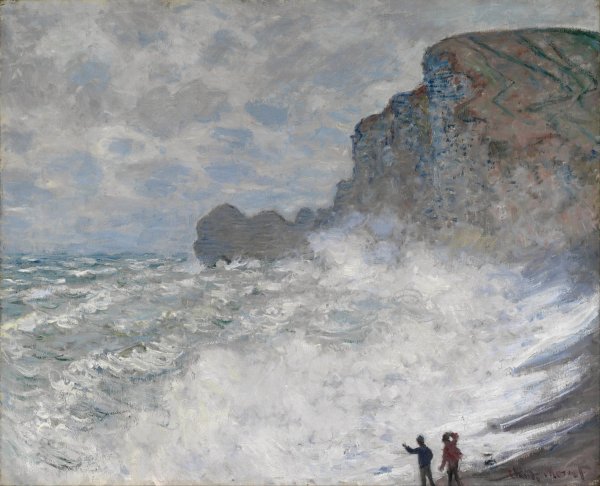 Main Product Photo of Rough Weather at Etretat  Painting by Claude Monet