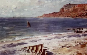 Sailing at Sainte-Adresse painting by Claude Monet
