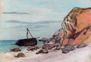 Saint-Adresse, Beached Sailboat painting by Claude Monet