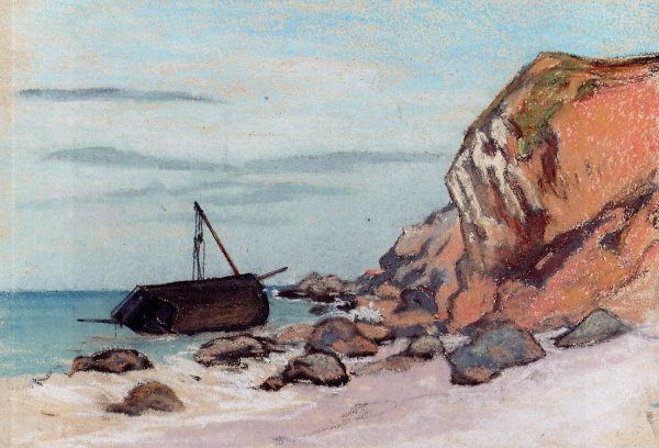 Main Product Photo of Saint-Adresse, Beached Sailboat Painting by Claude Monet