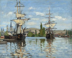 Ships Riding on the Seine at Rouen by Claude Monet Oil Painting