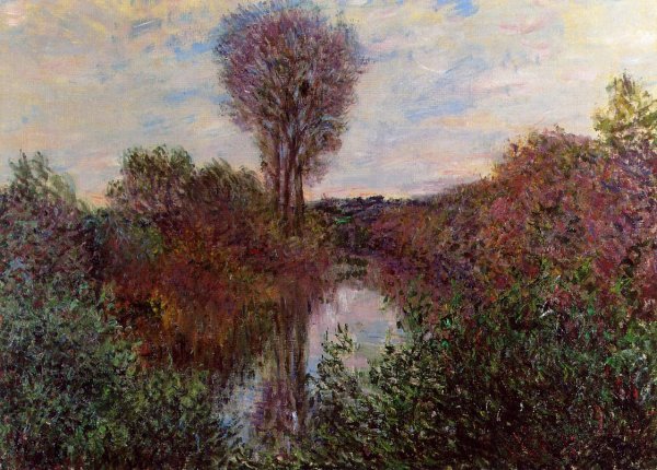 Main Product Photo of Small Arm of the Seine at Mosseaux Painting by Claude Monet