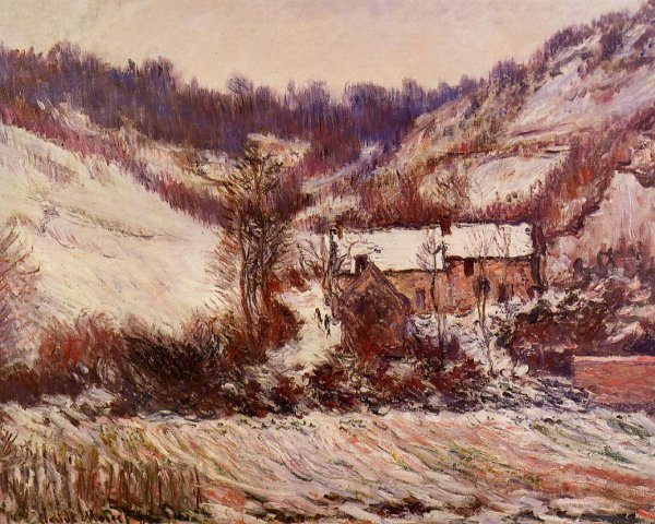 Snow Effect at Falaise by Claude Monet - Hand-Painted Oil Painting Reproduction