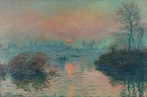 Soleil couchant sur la Seine a Lavacourt, effet d'hiver by Claude Monet Oil Painting