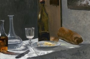 Still Life with Bottle, Carafe Bread and Wine by Claude Monet Oil Painting