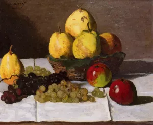 Still Life with Pears and Grapes by Claude Monet - Oil Painting Reproduction