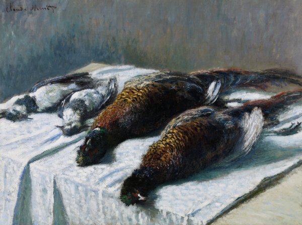 Main Product Photo of Still Life with Pheasants and Plovers  Painting by Claude Monet