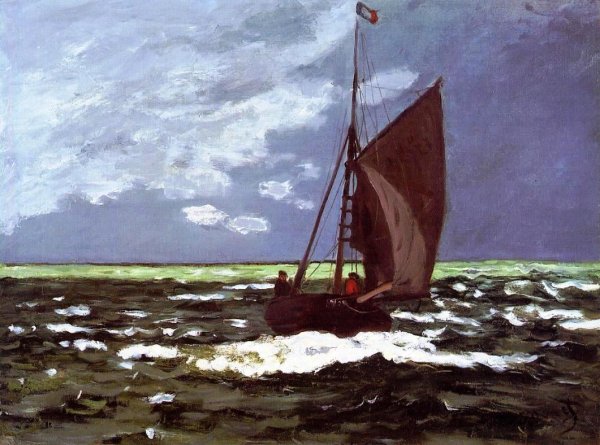Stormy Seascape by Claude Monet - Hand-Painted Oil Painting Reproduction
