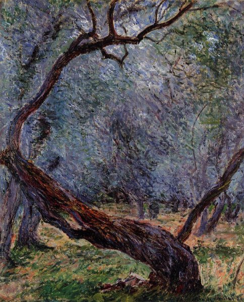 Study of Olive Trees by Claude Monet - Hand-Painted Oil Painting Reproduction