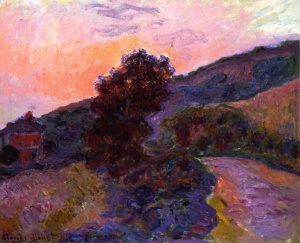 Sunset at Giverny Oil painting by Claude Monet